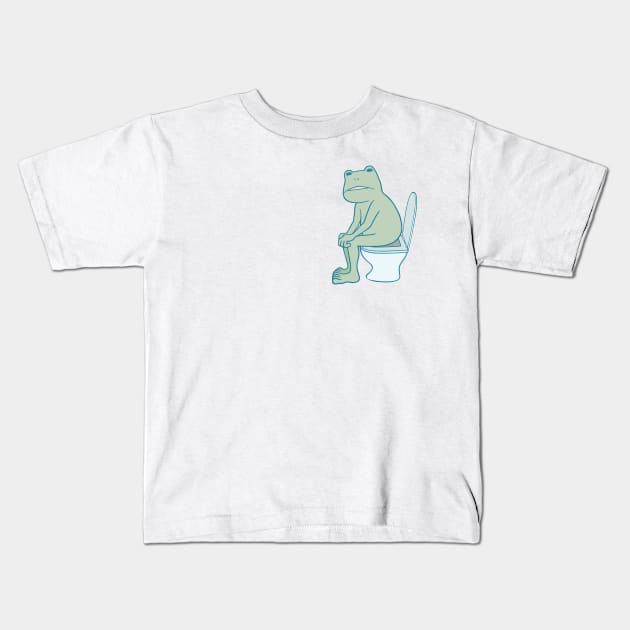 Funny Frog Toilet Kids T-Shirt by TheAnimeFactory